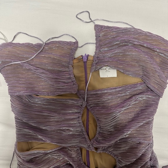 Parris Purple Cutout Ruched Chiffon Maxi Dress - Miss Circle - Picture 4 of 6